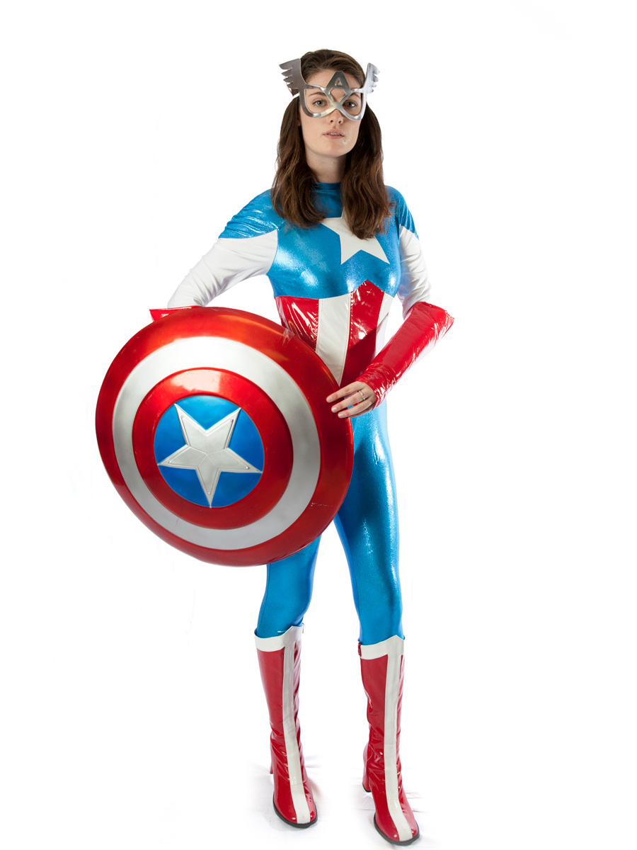 Sexy Captain America Girl Cosplay Costume Wetlook